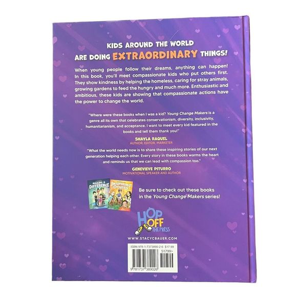 Young Change Makers Compassionate Kids Hardback Bk By Stacy C Bauer True Stories - Picture 10 of 10
